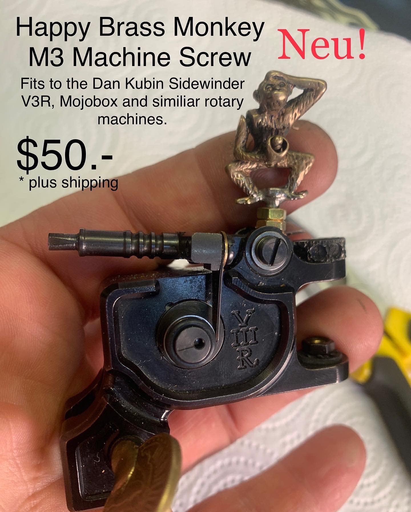 Happy Brass Monkey Tattoo Machine Screws 5 Sizes TattooArtist.ch