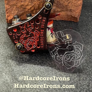 Handmade Custom Coil Tattoo Machine - Hardcore Irons - Hardcore Liner Acetate Project Sacred Heart